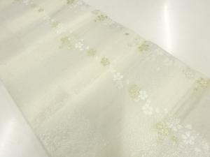 市松に桜模様織り出し夏用袋帯
